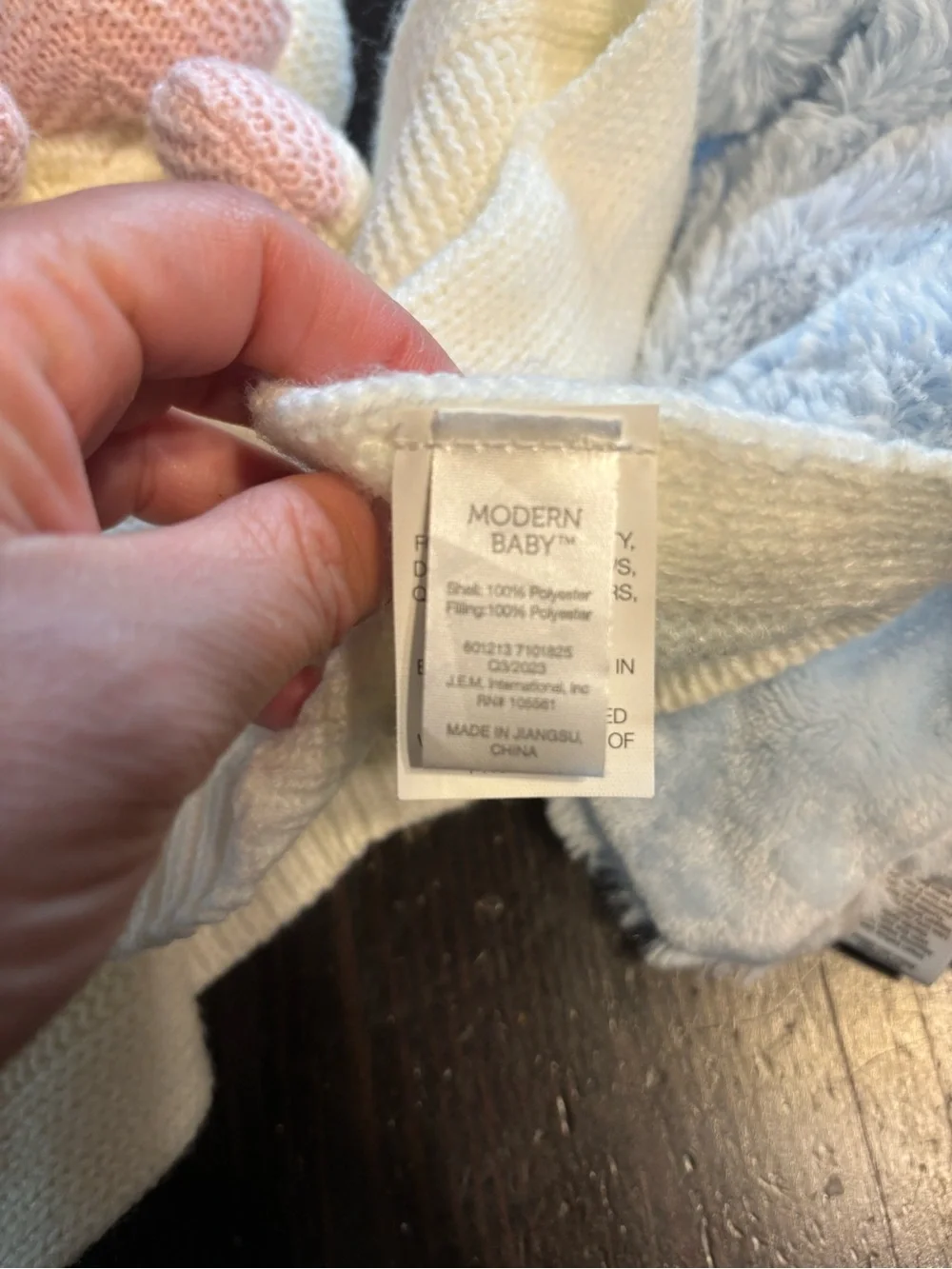 Infant plush and knit lovely/security blankets